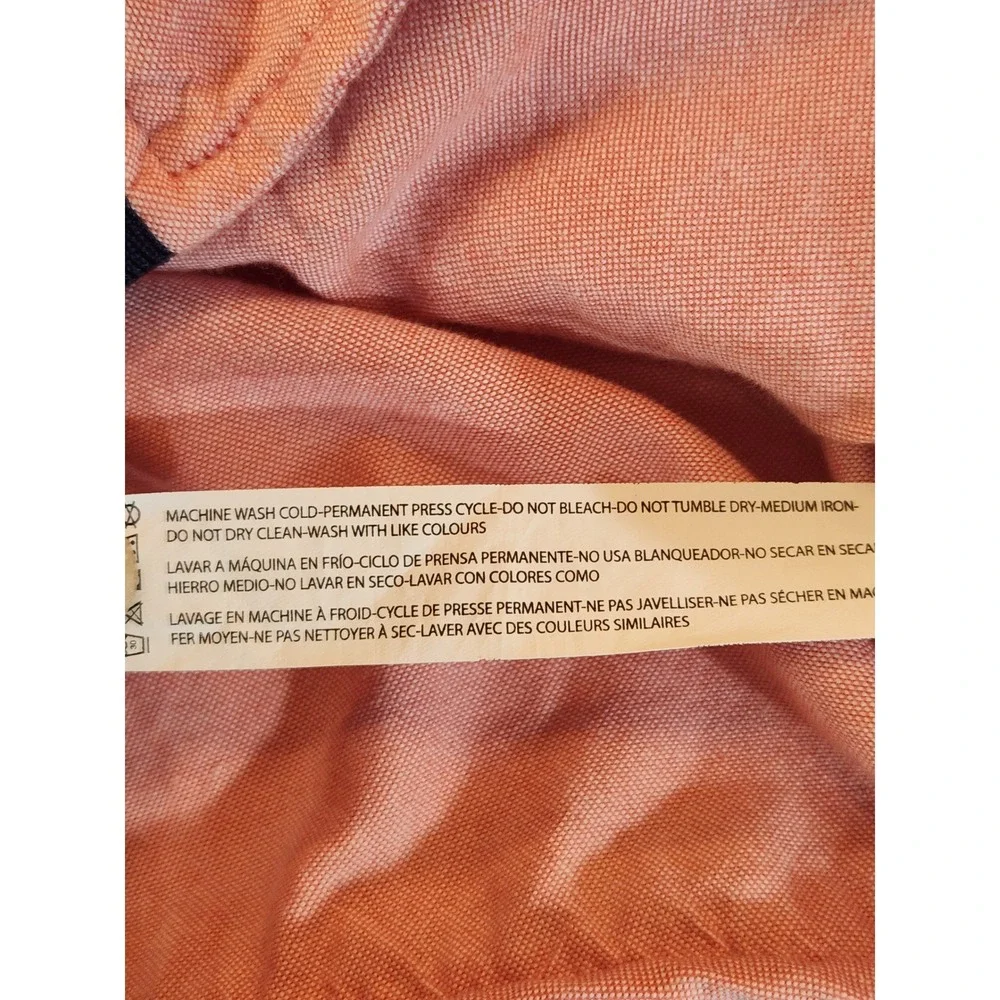 Denim & Flower Mens Pink Salmon Cotton Oxford Bomber Jacket Large Y2K Preppy